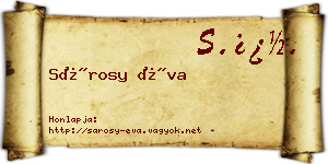Sárosy Éva névjegykártya