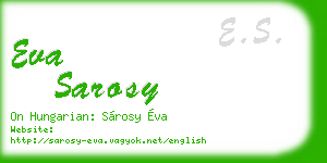 eva sarosy business card