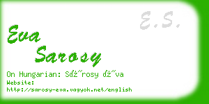 eva sarosy business card